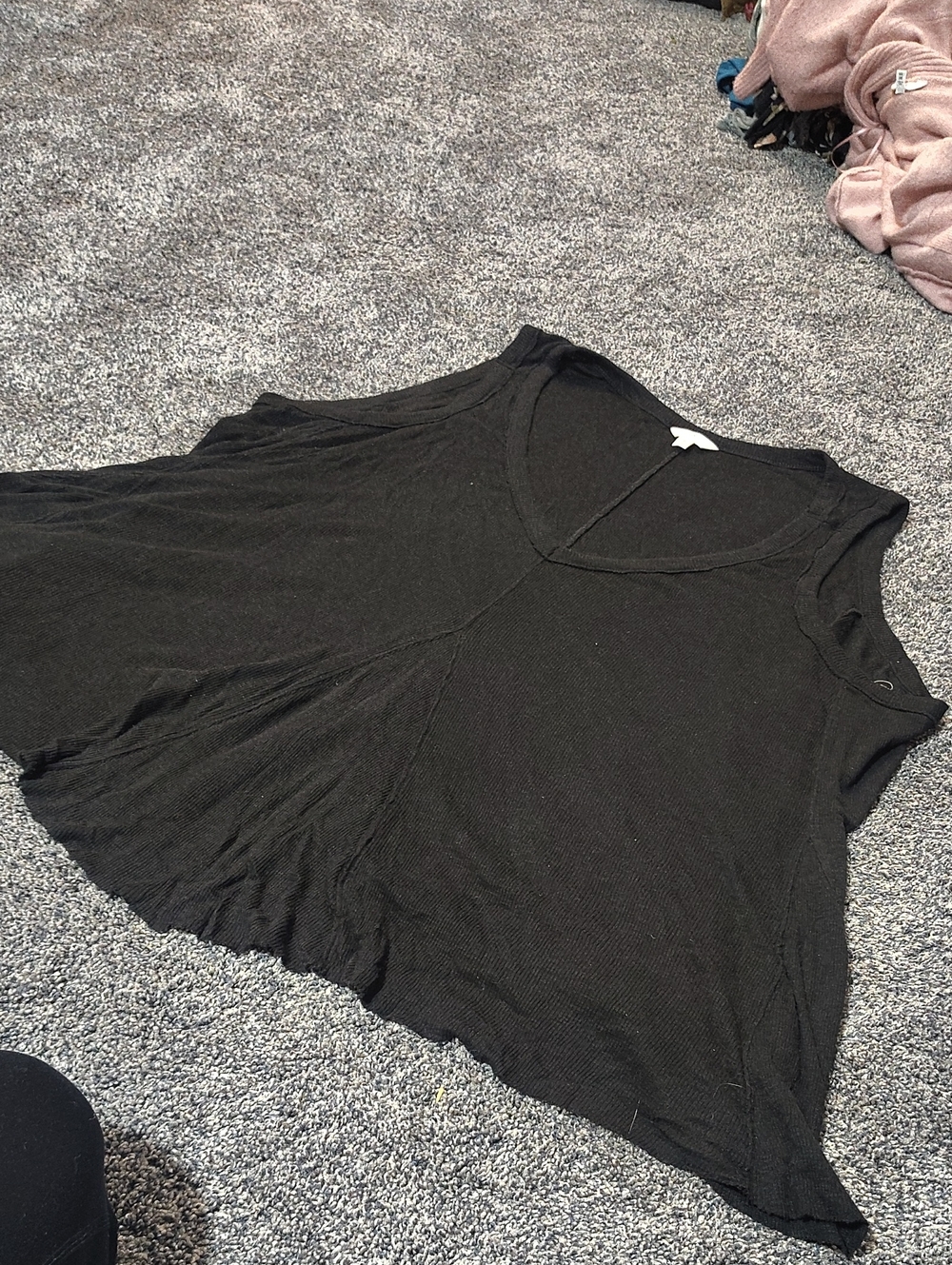 Sky Black V-Neck Sleeveless Tank Top